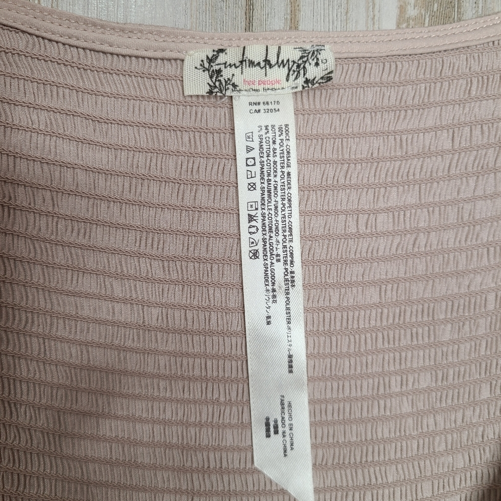 Intimately Free People Smokin and Rockin Light Blush Bodysuit EUC Size Large - Picture 8 of 11